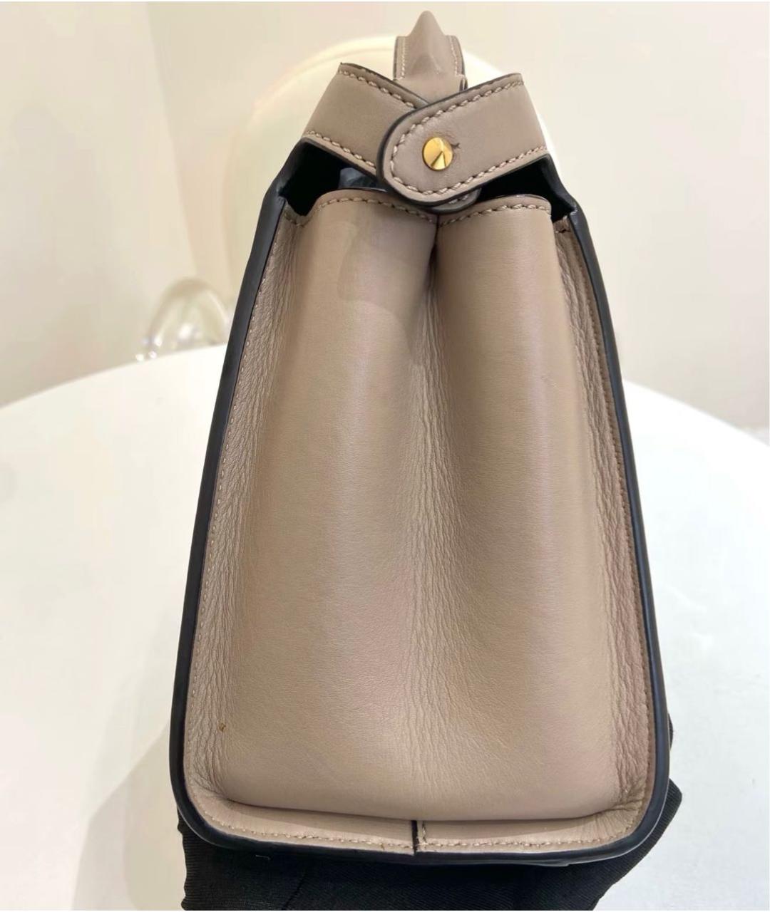 FENDI Бежевая кожаная сумка через плечо, фото 3