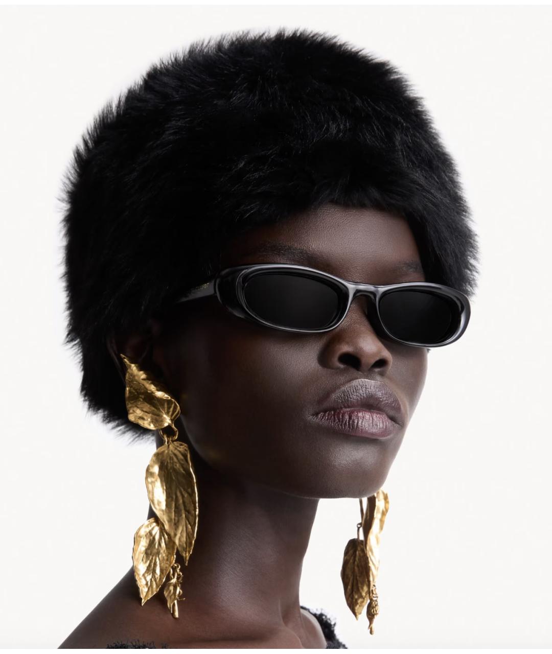 SAINT LAURENT Черные пластиковые солнцезащитные очки, фото 2
