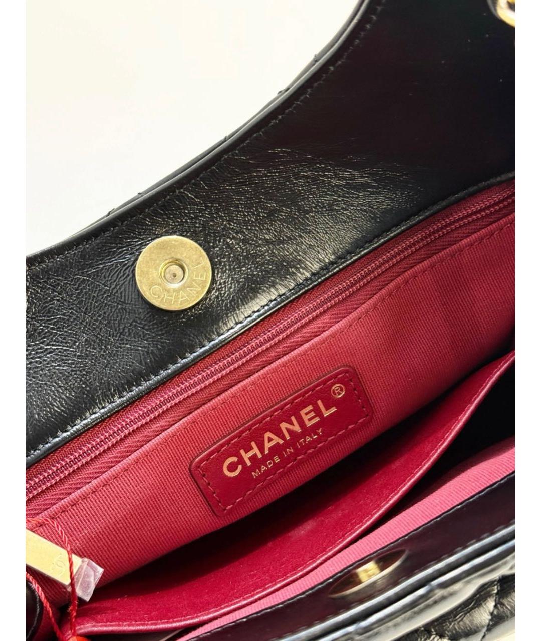 CHANEL Черная кожаная сумка через плечо, фото 4