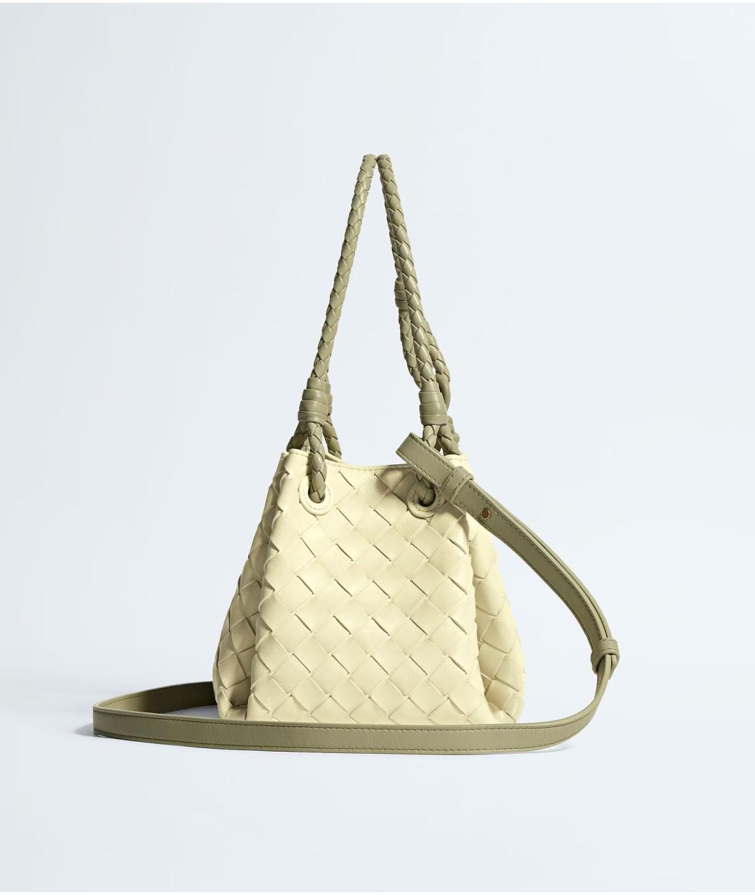 BOTTEGA VENETA Желтая кожаная сумка с короткими ручками, фото 3
