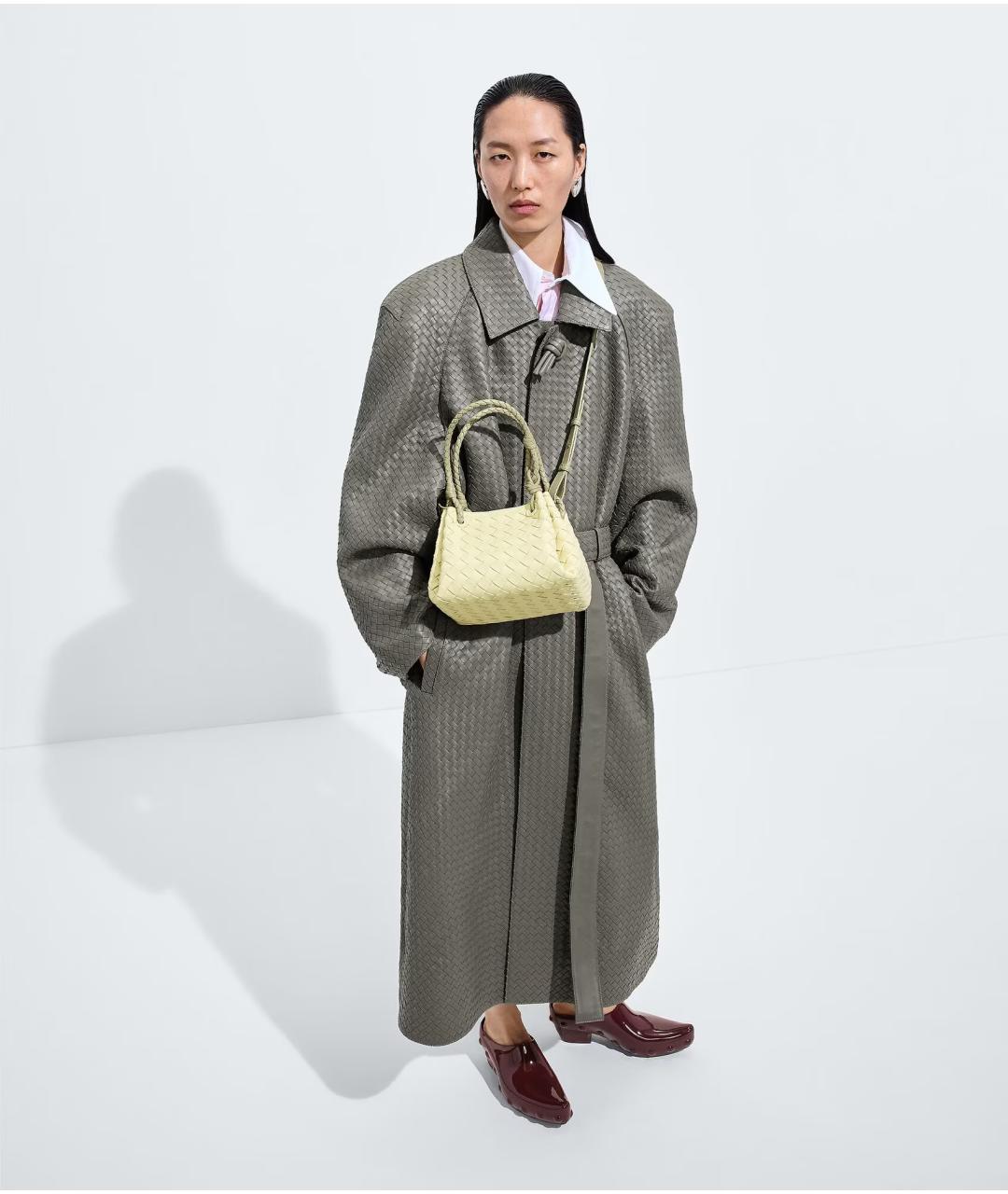 BOTTEGA VENETA Желтая кожаная сумка с короткими ручками, фото 4