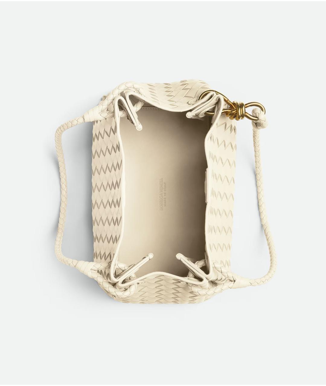 BOTTEGA VENETA Белая кожаная сумка с короткими ручками, фото 2
