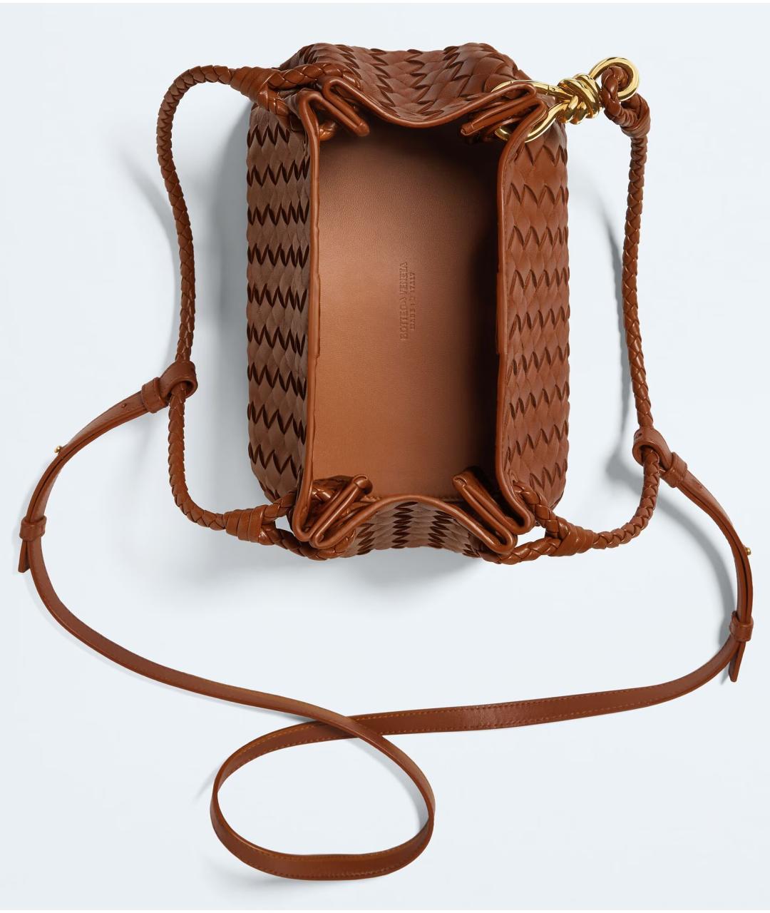 BOTTEGA VENETA Коричневая кожаная сумка с короткими ручками, фото 3