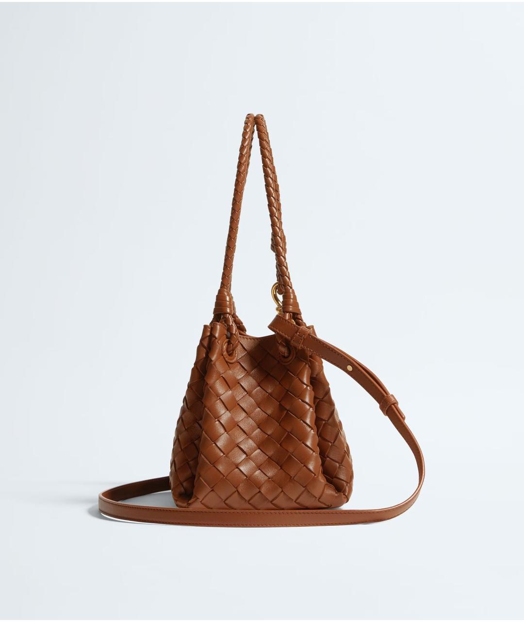 BOTTEGA VENETA Коричневая кожаная сумка с короткими ручками, фото 4