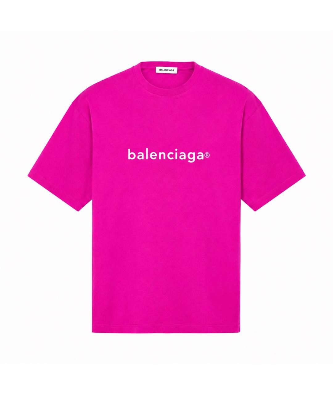 BALENCIAGA Фуксия хлопковая футболка, фото 7