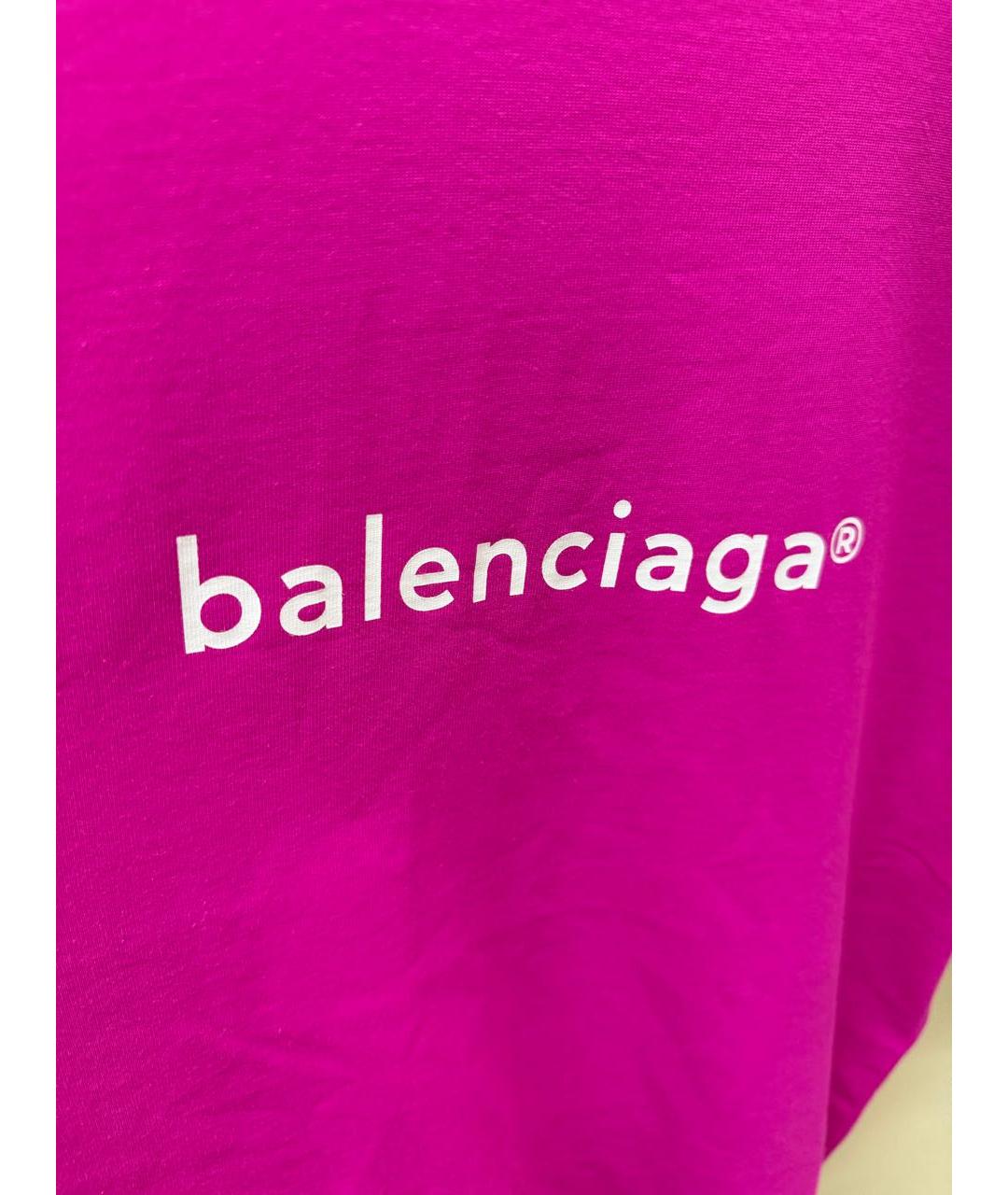 BALENCIAGA Фуксия хлопковая футболка, фото 6