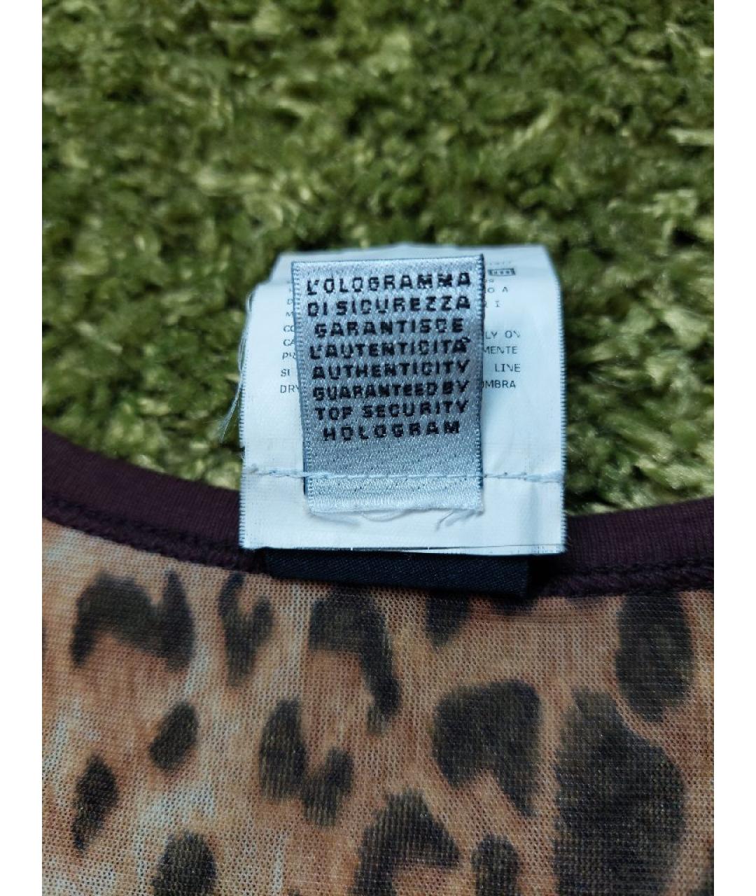 DOLCE&GABBANA Коричневая хлопковая футболка, фото 5