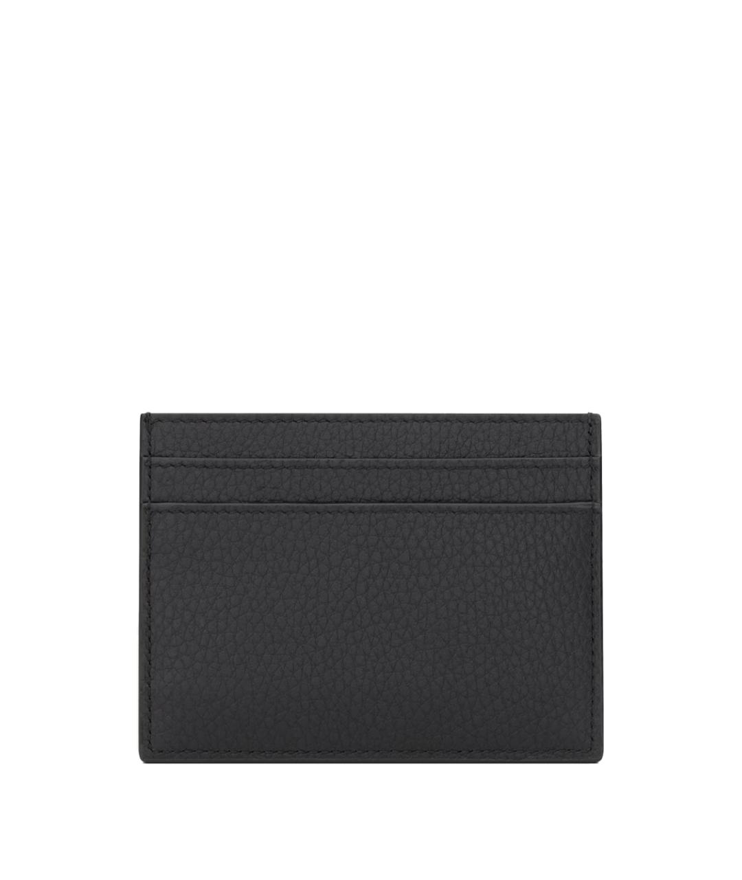 SAINT LAURENT Черный кожаный кардхолдер, фото 2