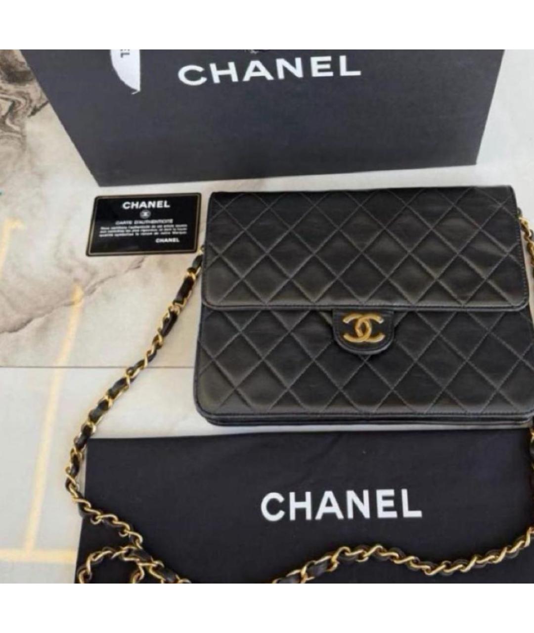 CHANEL Черная кожаная сумка через плечо, фото 4