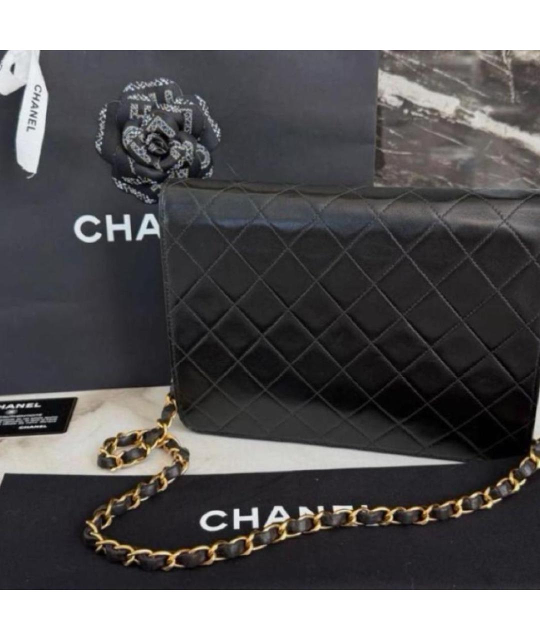 CHANEL Черная кожаная сумка через плечо, фото 3