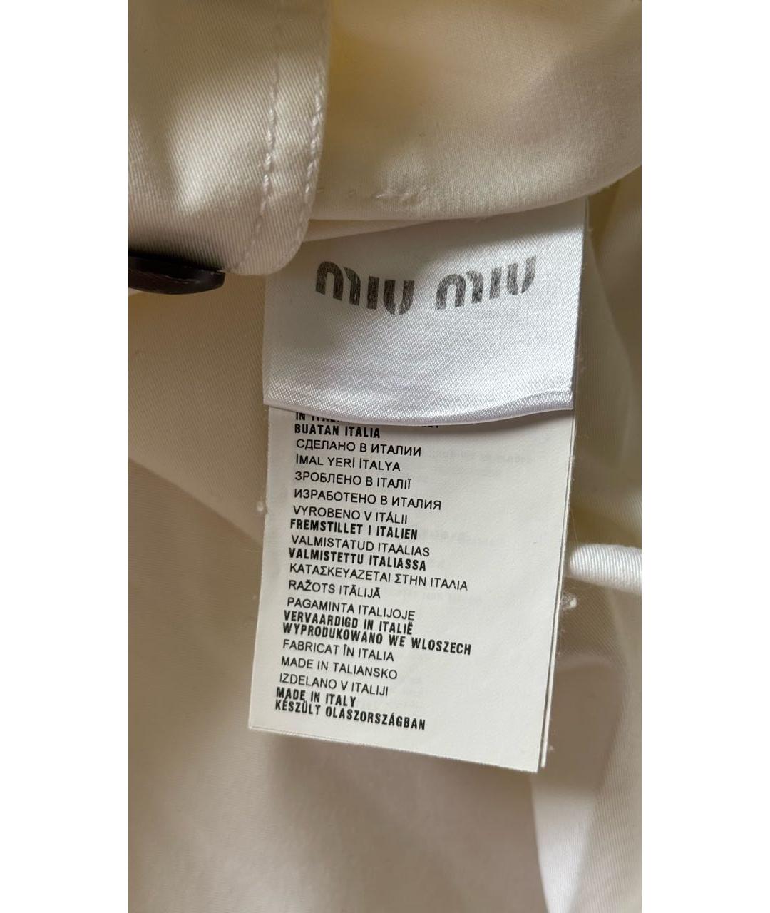 MIU MIU Белое хлопковое повседневное платье, фото 5