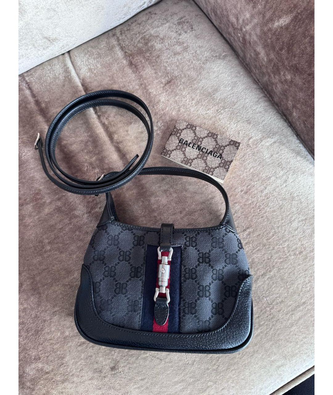 GUCCI Черная кожаная сумка через плечо, фото 2