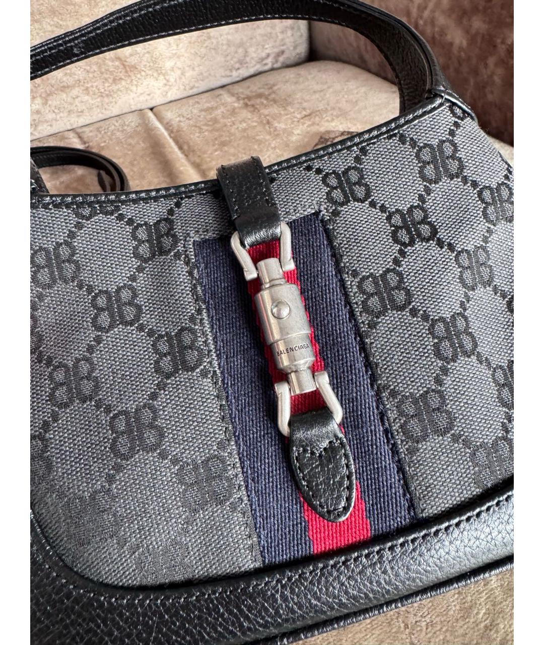 GUCCI Черная кожаная сумка через плечо, фото 7