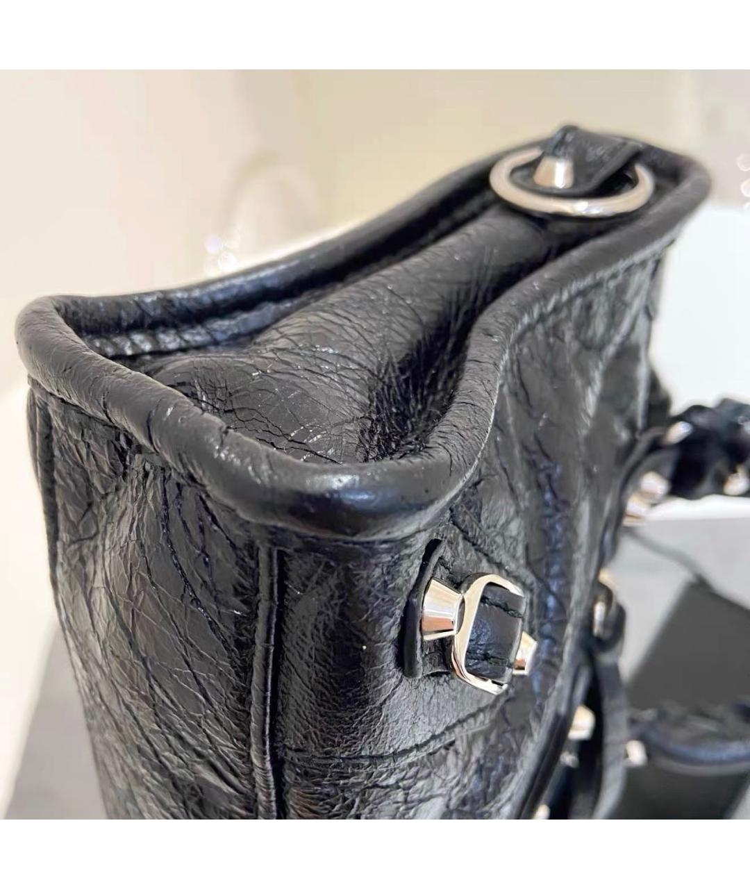 BALENCIAGA Черная кожаная сумка через плечо, фото 8
