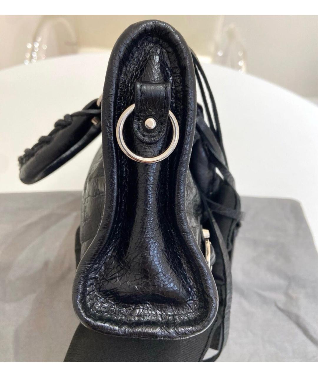 BALENCIAGA Черная кожаная сумка через плечо, фото 4