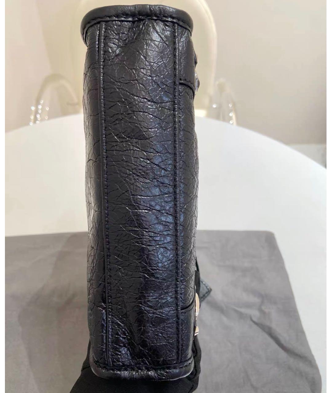 BALENCIAGA Черная кожаная сумка через плечо, фото 5