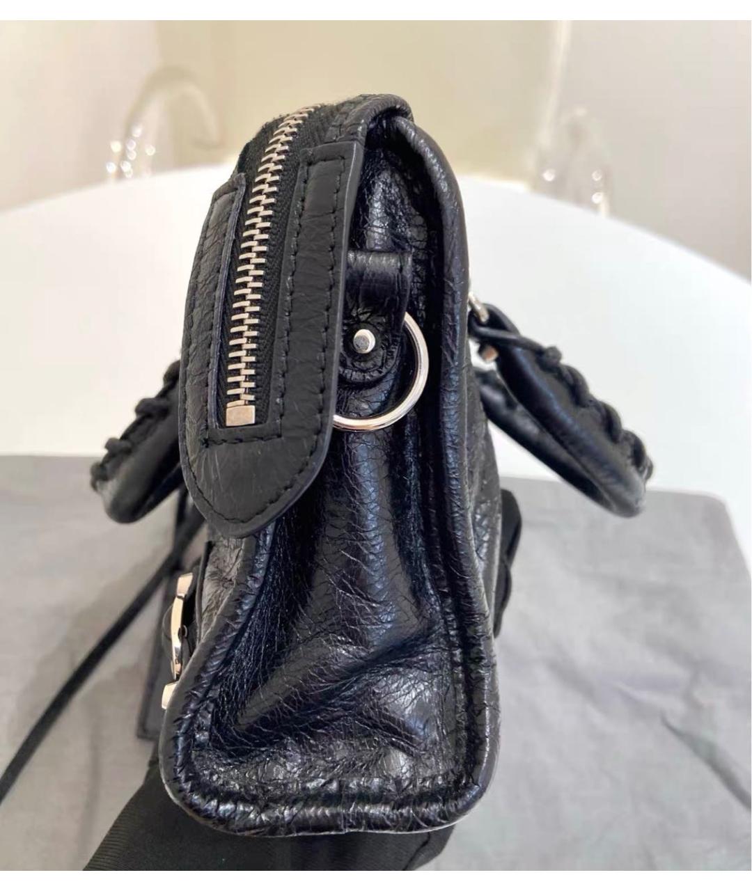 BALENCIAGA Черная кожаная сумка через плечо, фото 3