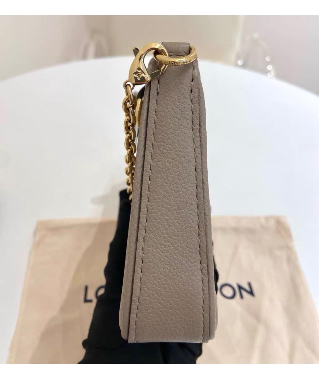 LOUIS VUITTON Бежевая кожаная сумка через плечо, фото 4