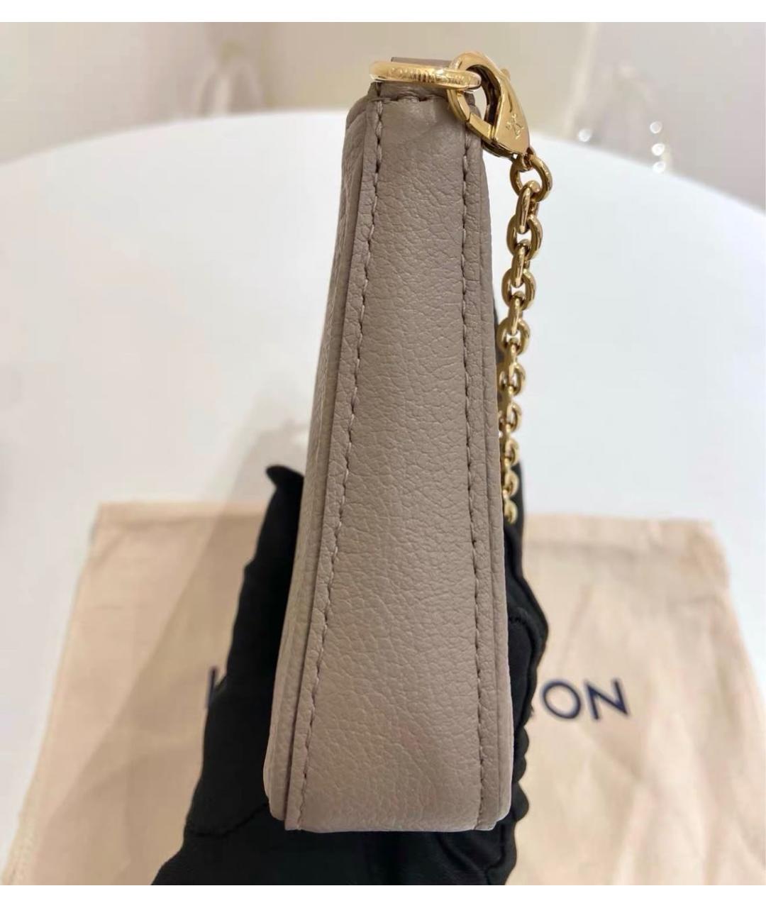 LOUIS VUITTON Бежевая кожаная сумка через плечо, фото 3