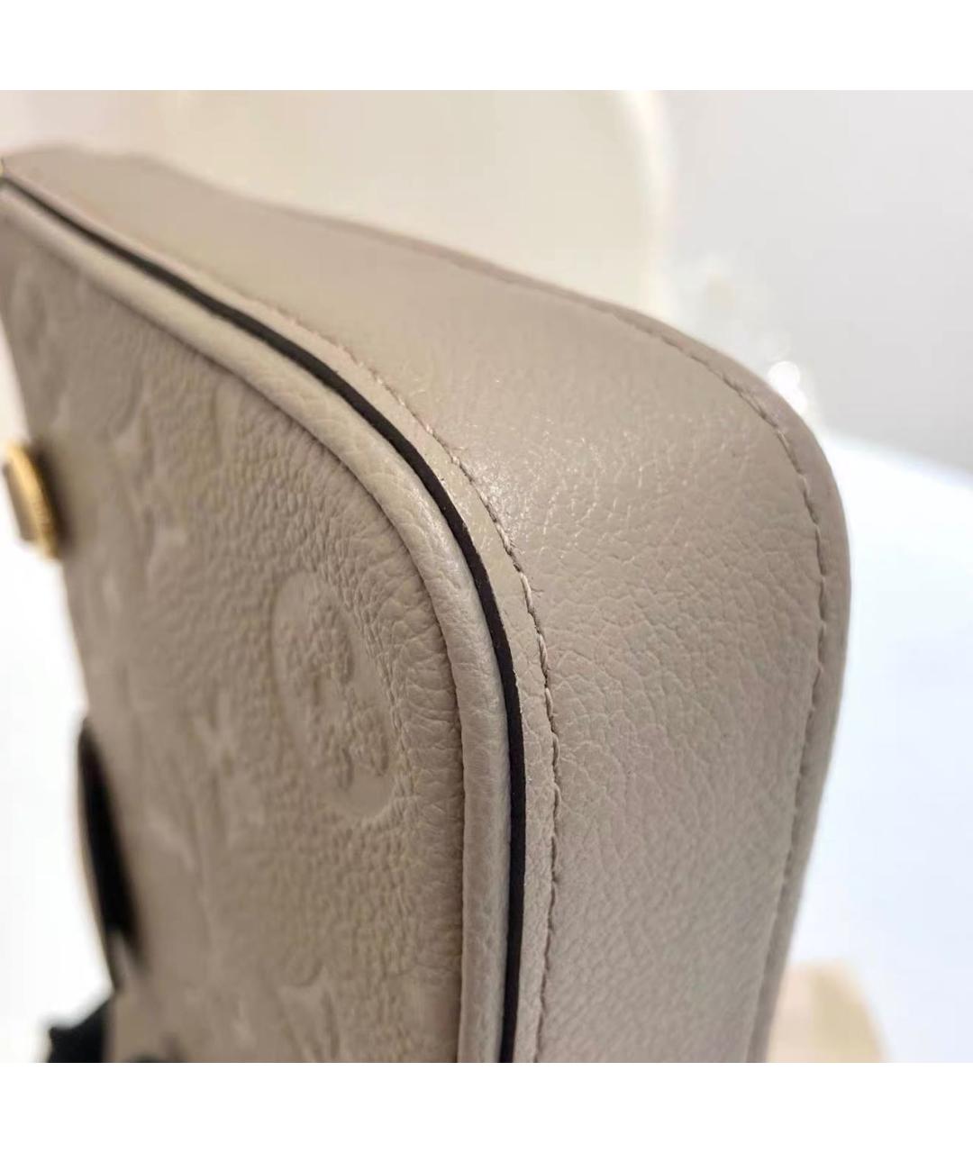 LOUIS VUITTON Бежевая кожаная сумка через плечо, фото 7