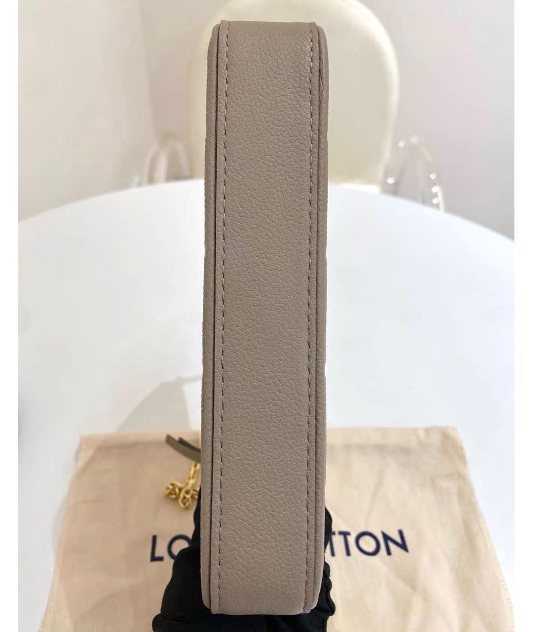 LOUIS VUITTON Бежевая кожаная сумка через плечо, фото 5