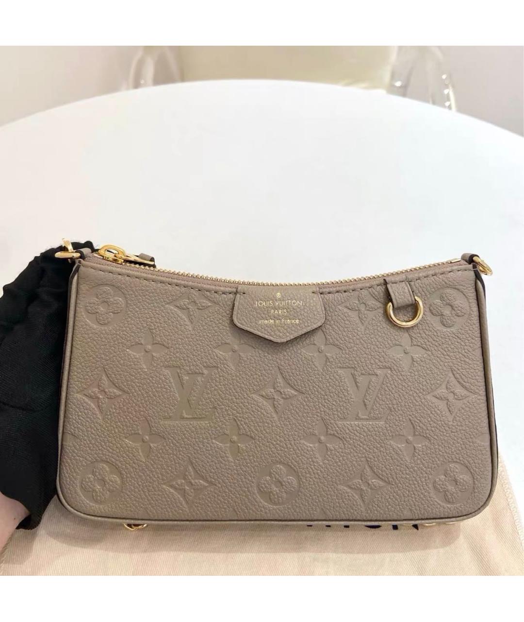 LOUIS VUITTON Бежевая кожаная сумка через плечо, фото 9
