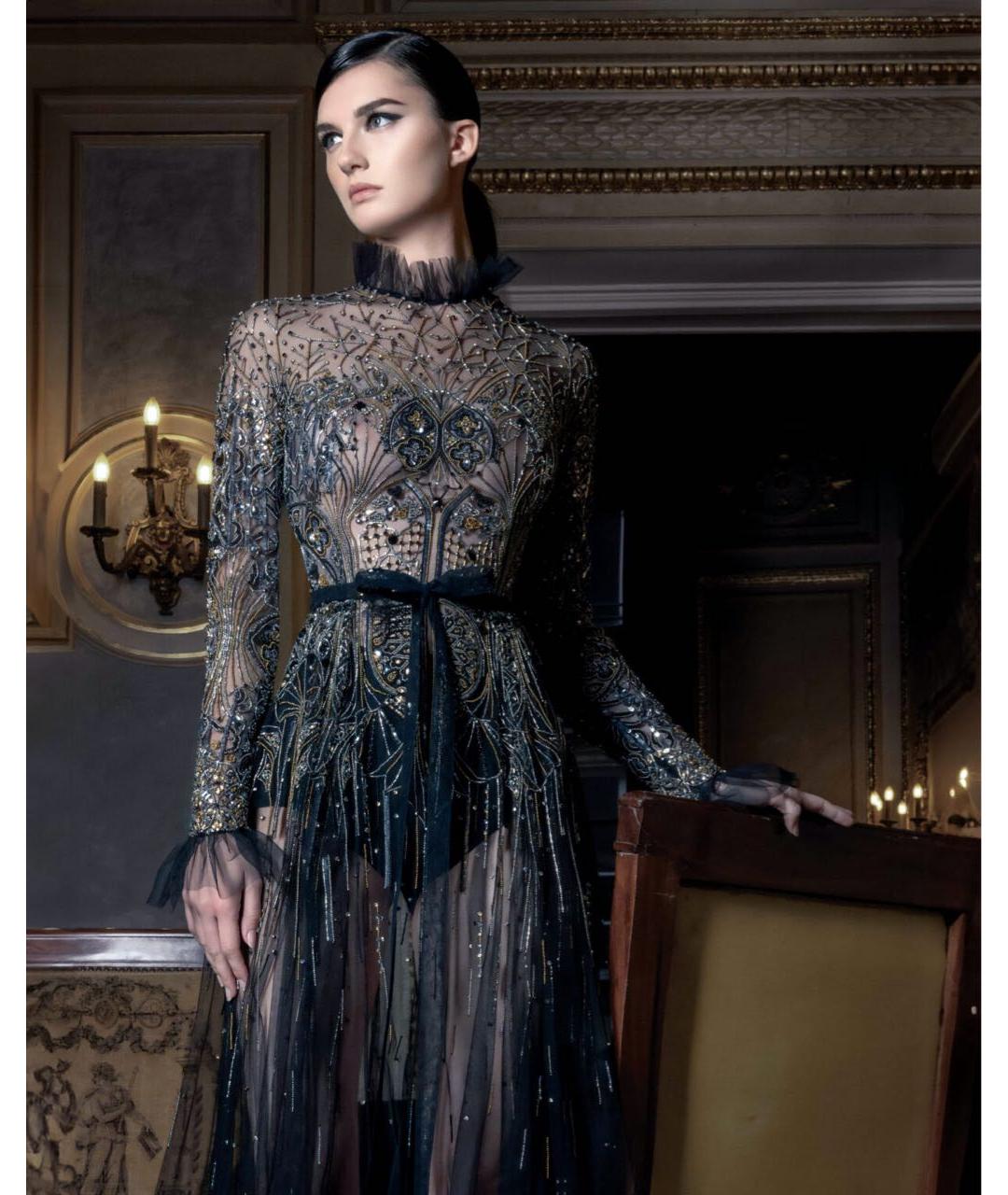 ZUHAIR MURAD Черное шелковое вечернее платье, фото 5