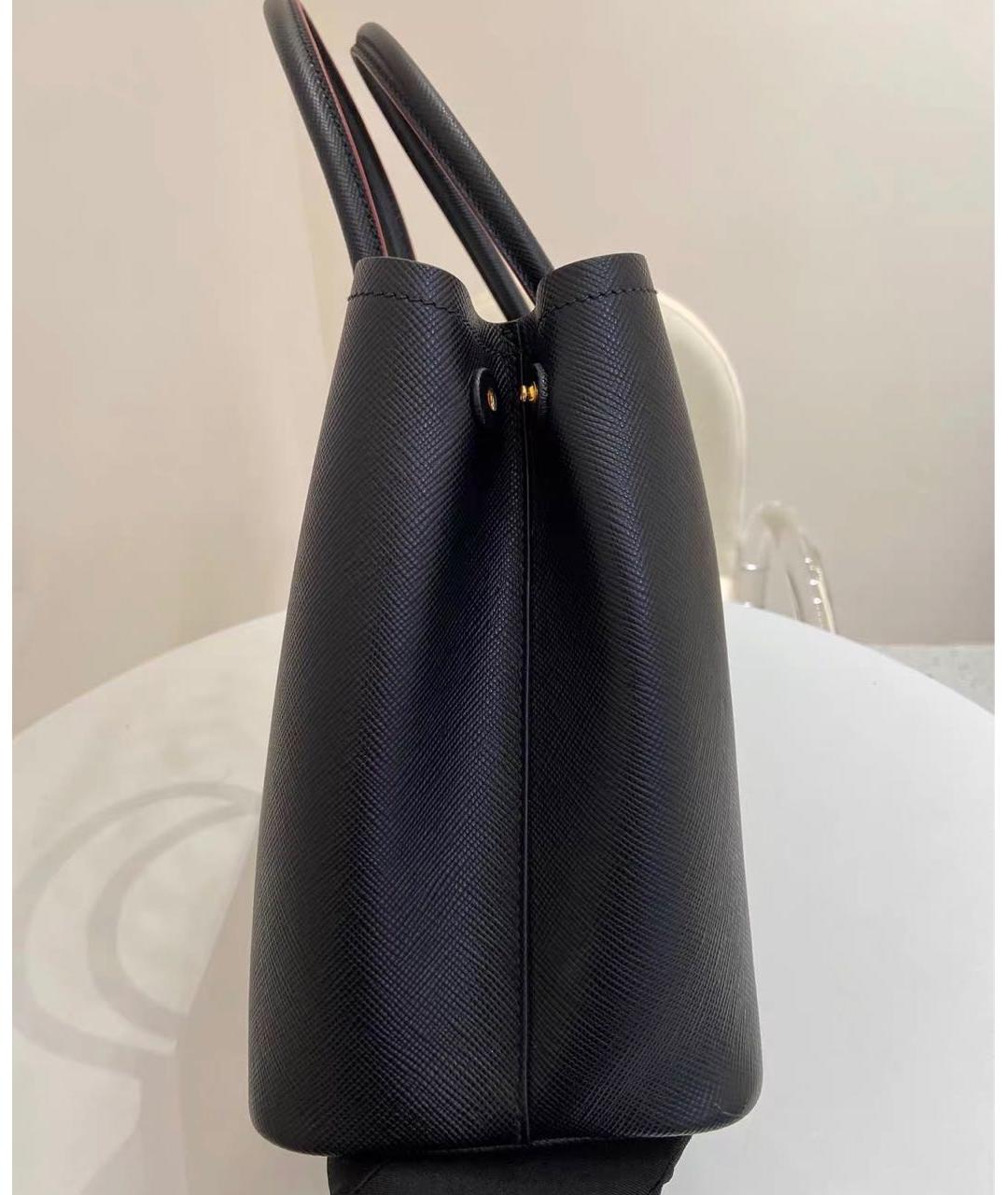 PRADA Черная кожаная сумка тоут, фото 4