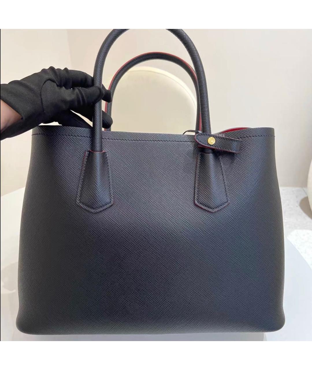 PRADA Черная кожаная сумка тоут, фото 2