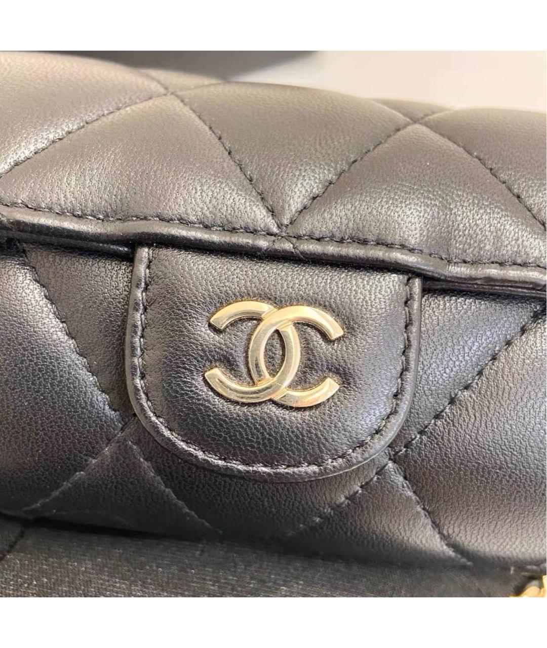CHANEL Черная кожаная сумка через плечо, фото 6