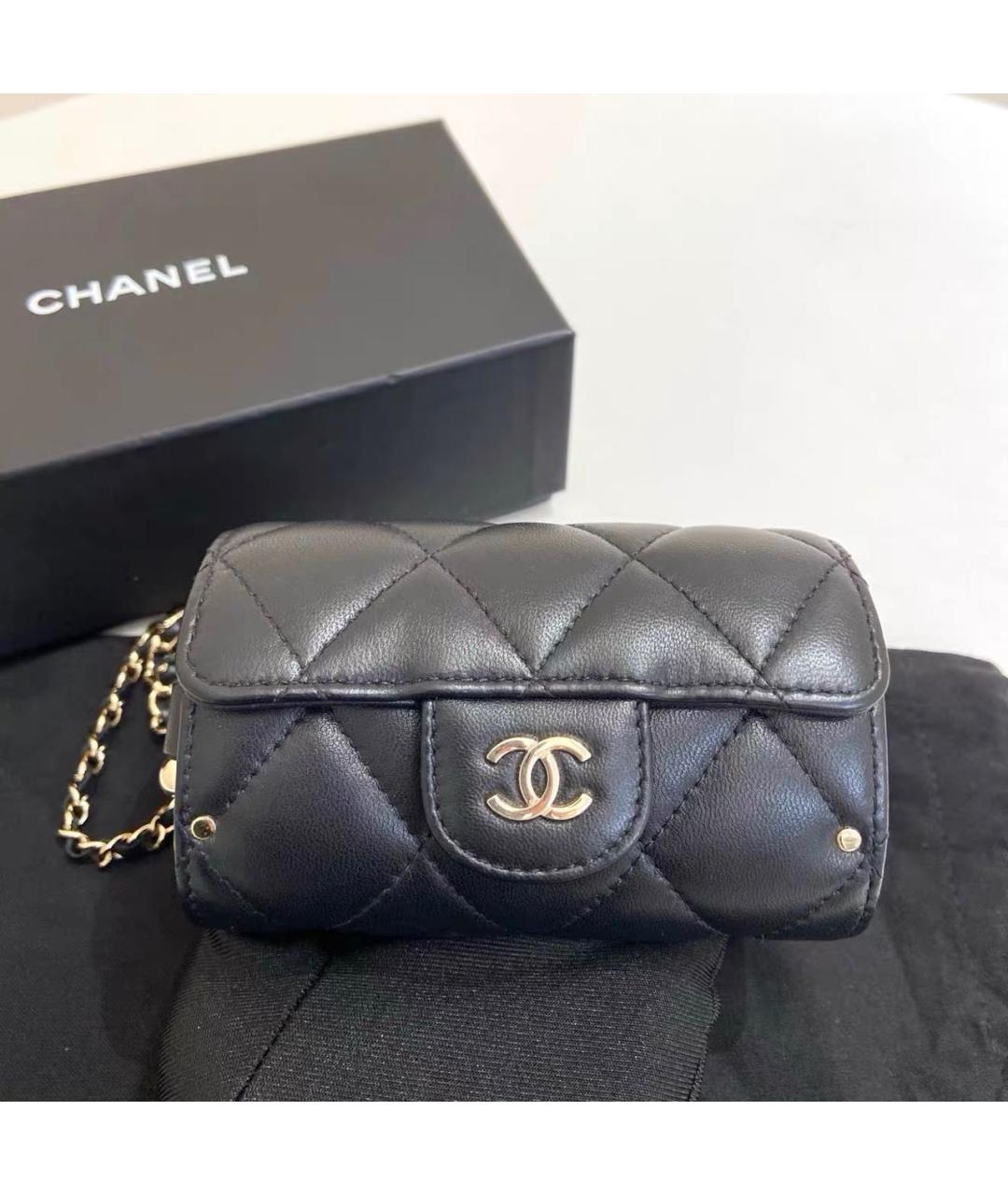 CHANEL Черная кожаная сумка через плечо, фото 8