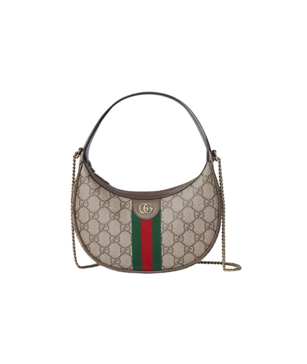 GUCCI Бежевая сумка через плечо из канвы, фото 9