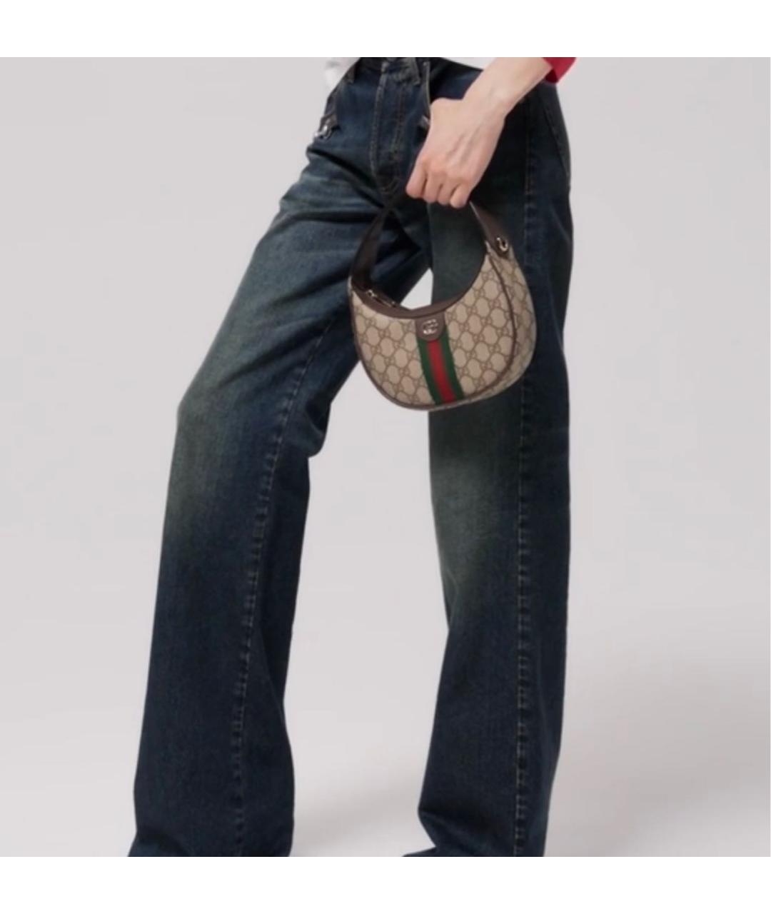 GUCCI Бежевая сумка через плечо из канвы, фото 7