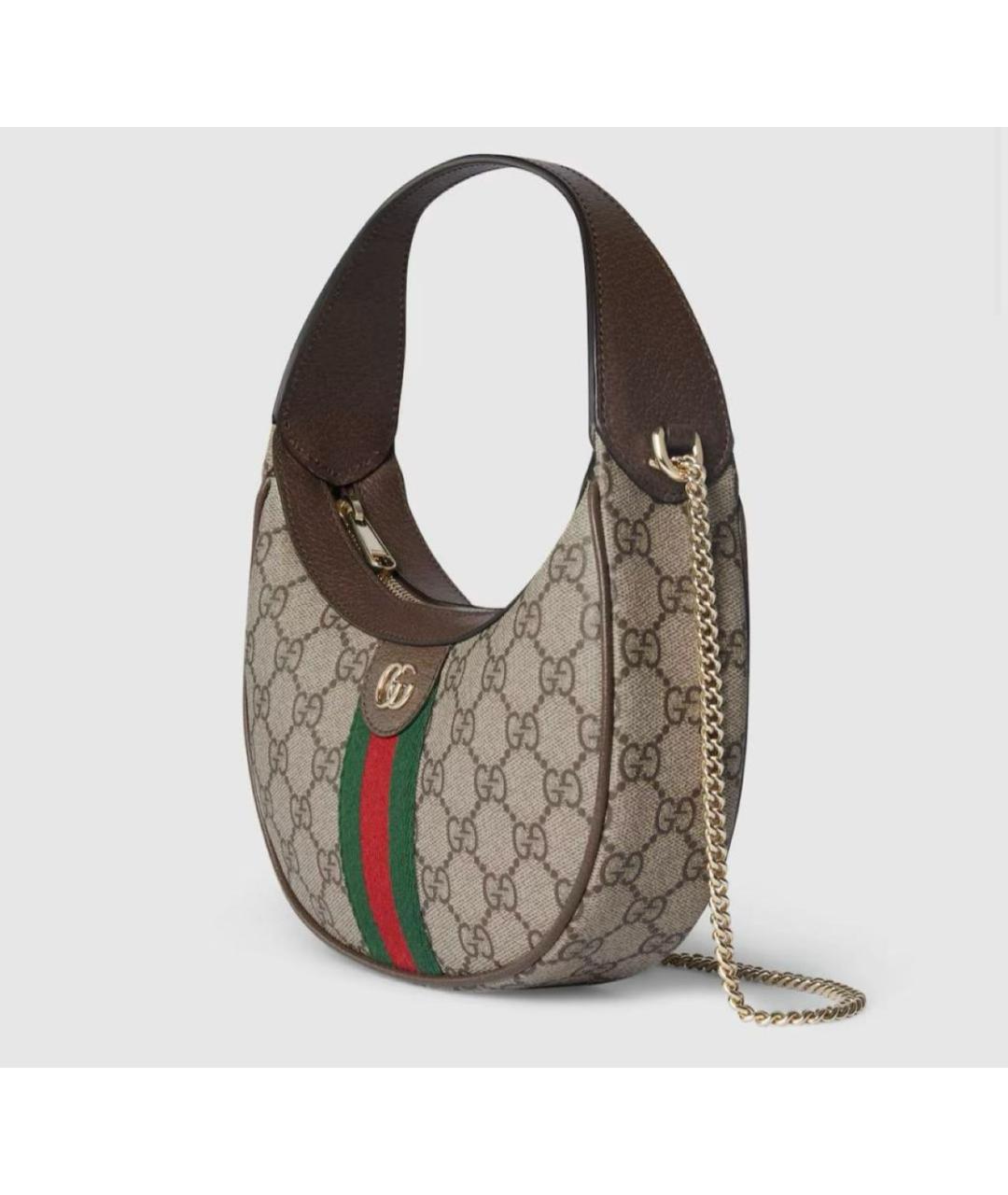 GUCCI Бежевая сумка через плечо из канвы, фото 2
