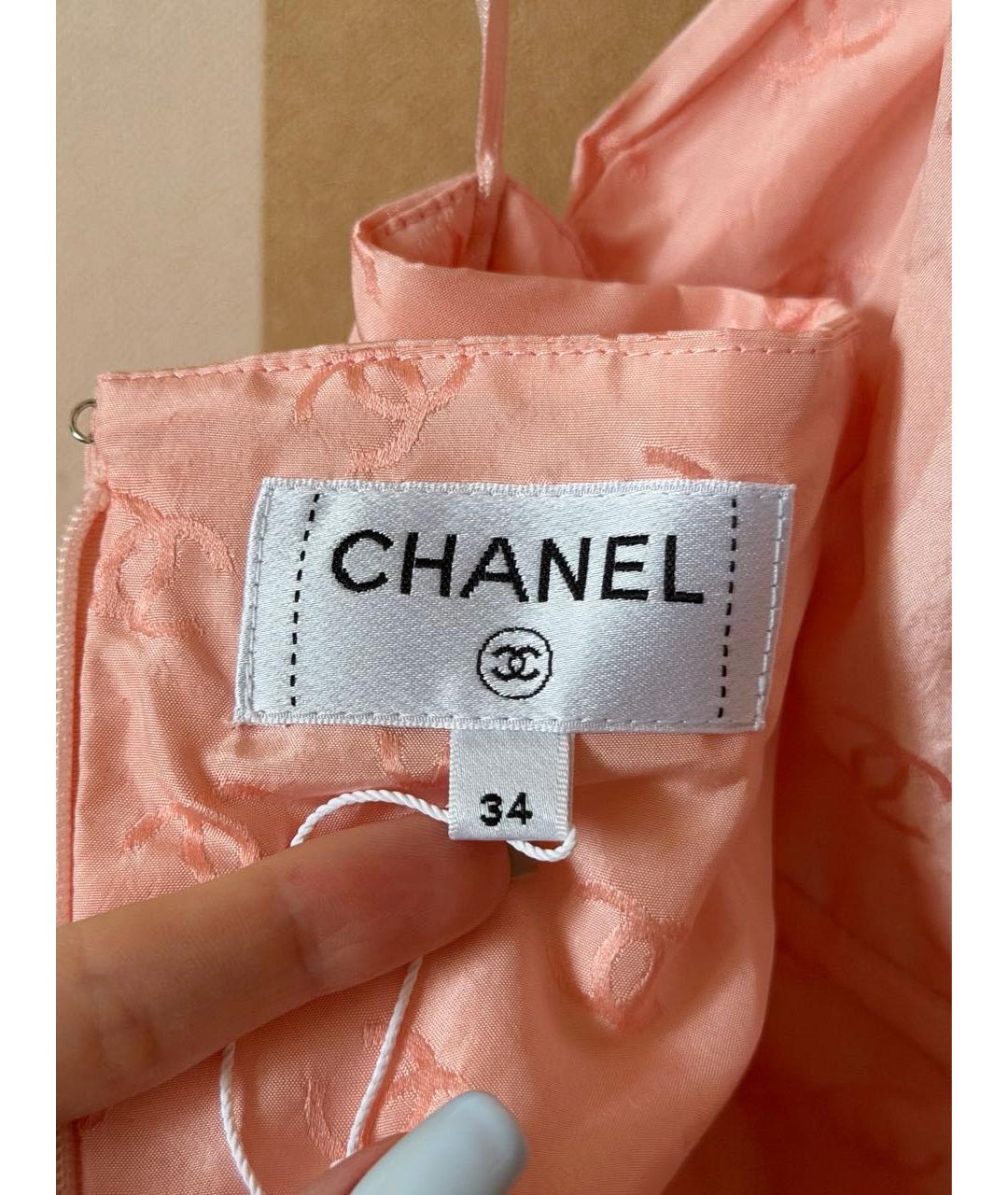 CHANEL Розовое шелковое коктейльное платье, фото 4