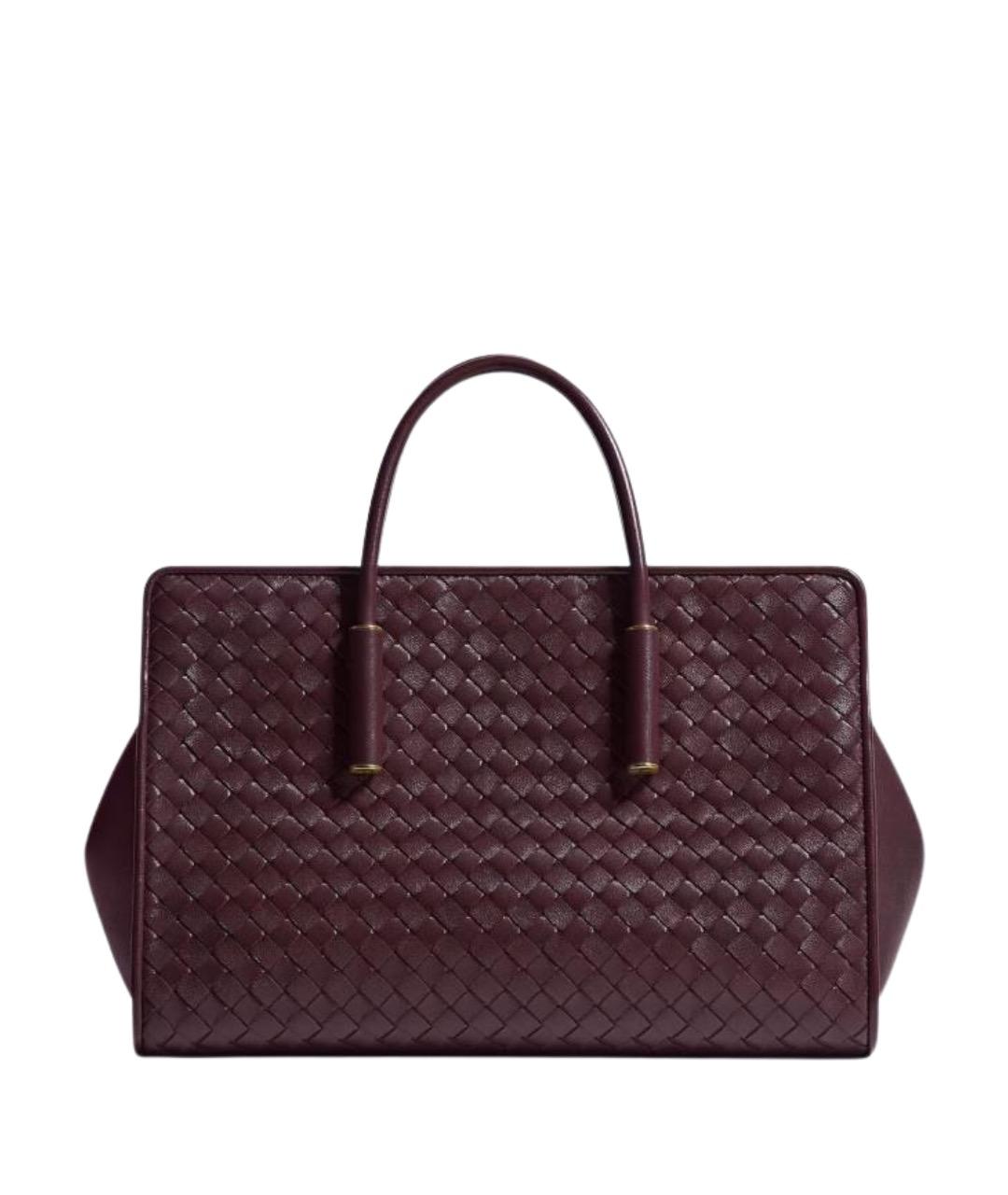 BOTTEGA VENETA Бордовая кожаная сумка тоут, фото 1