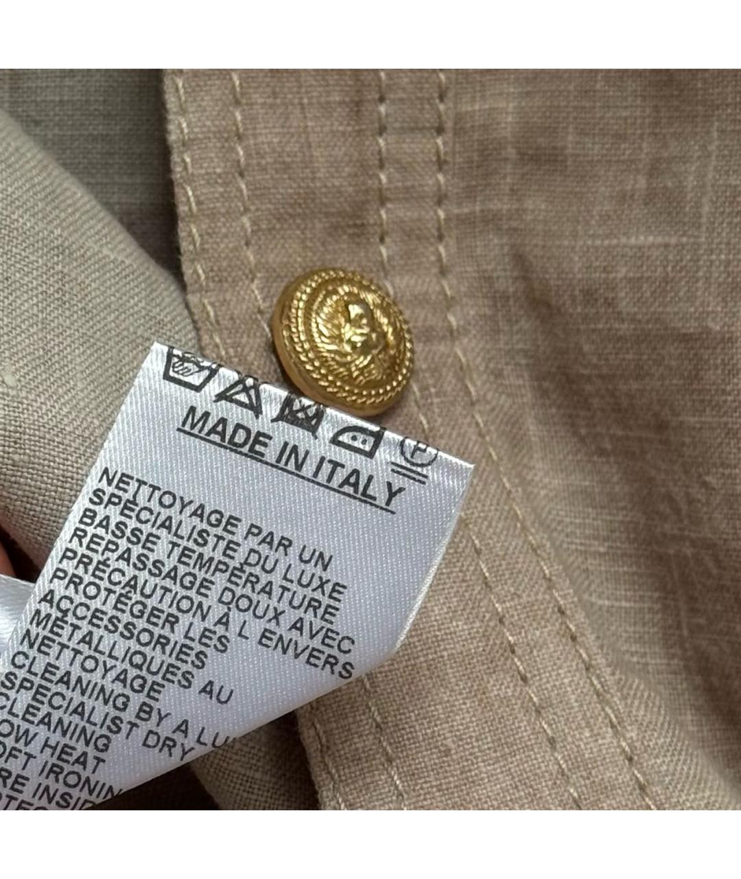 BALMAIN Бежевая льняная рубашка, фото 4