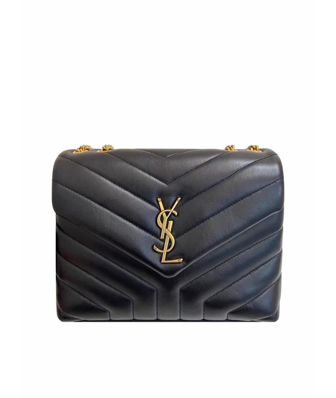 SAINT LAURENT Черная кожаная сумка через плечо, фото 1