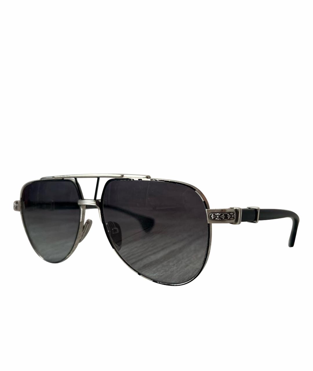 CHROME HEARTS Серебряные пластиковые солнцезащитные очки, фото 8