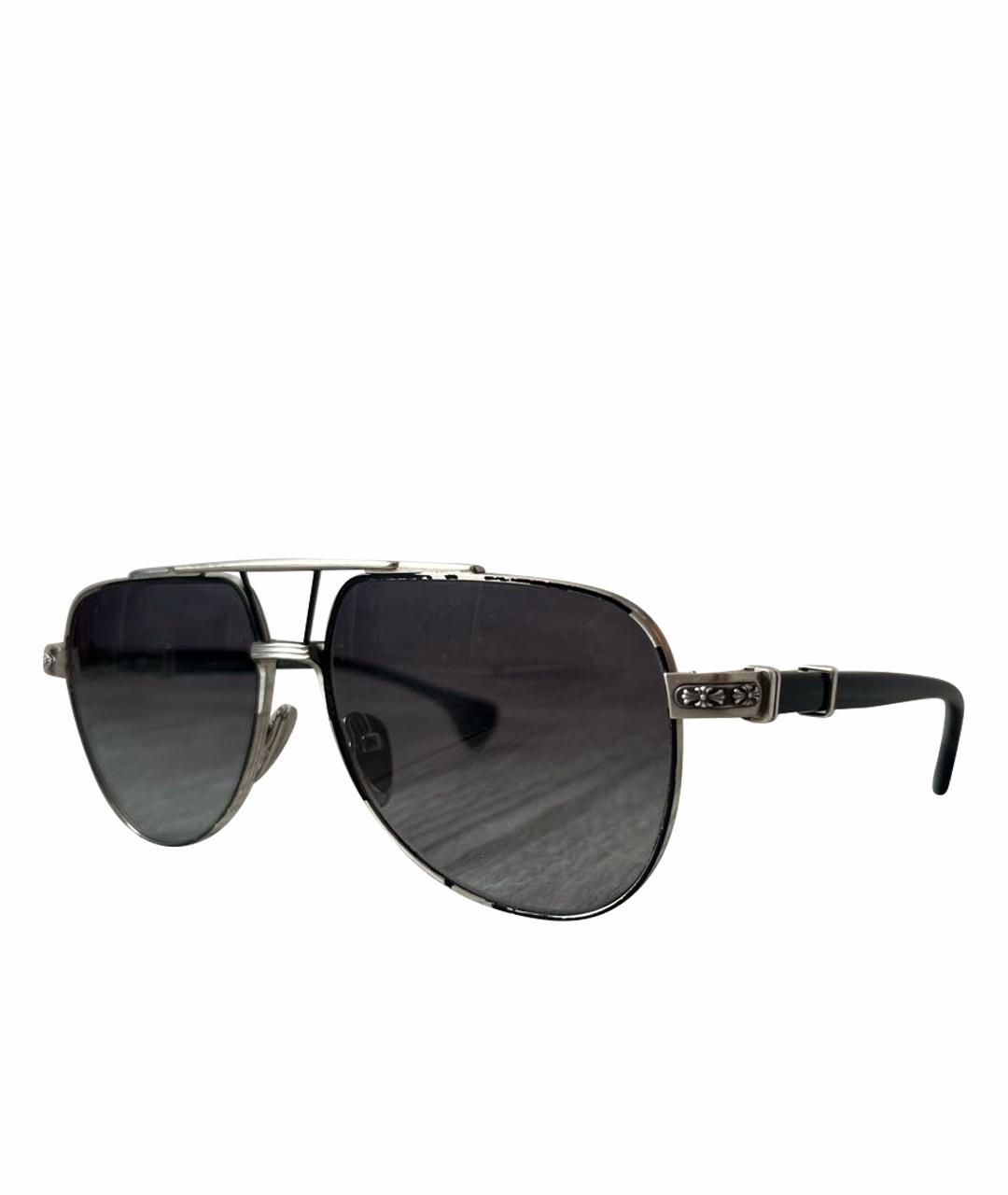 CHROME HEARTS Серебряные пластиковые солнцезащитные очки, фото 1