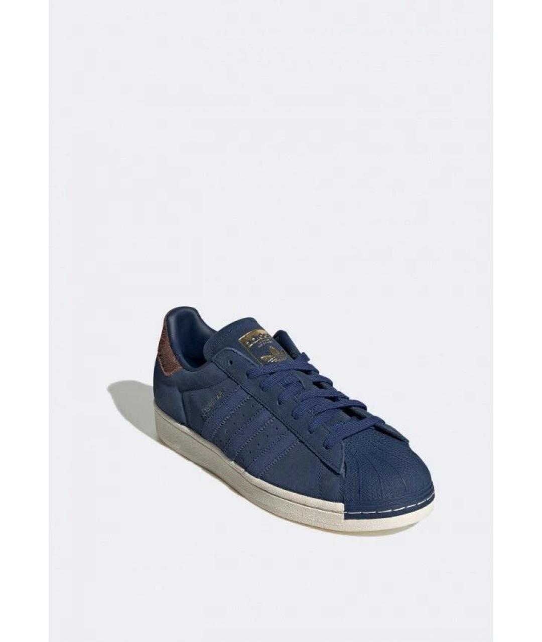 ADIDAS Темно-синие кожаные кроссовки, фото 2
