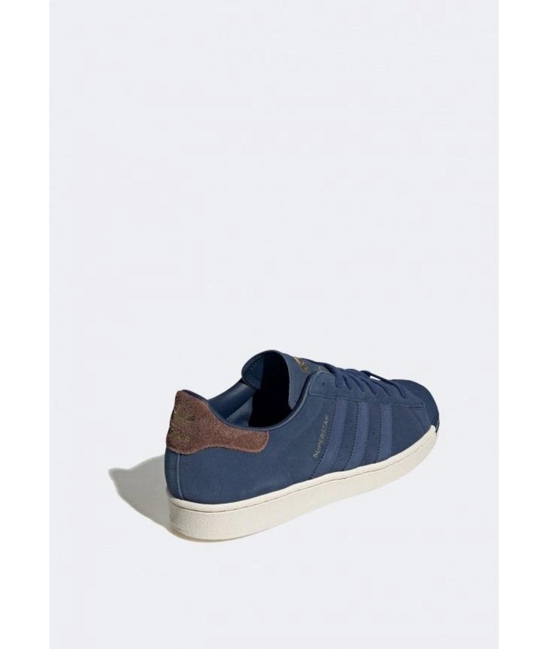 ADIDAS Темно-синие кожаные кроссовки, фото 3