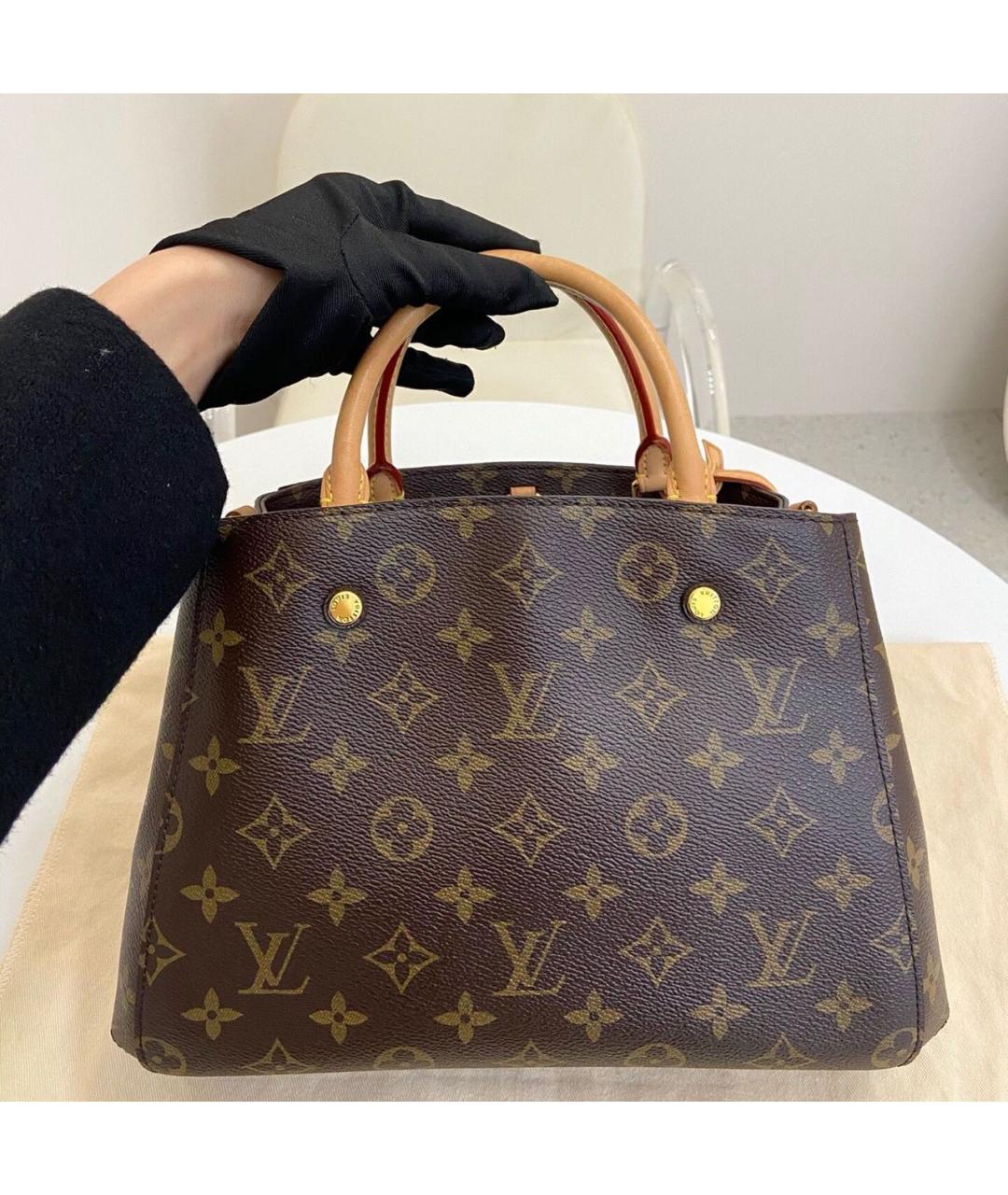 LOUIS VUITTON Коричневая кожаная сумка через плечо, фото 3