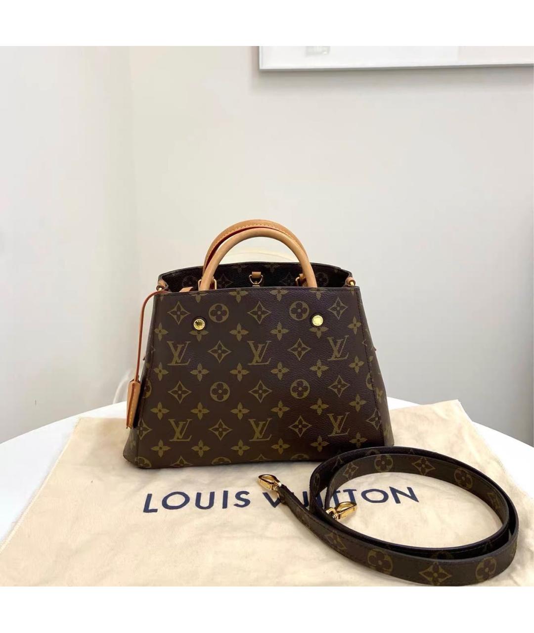 LOUIS VUITTON Коричневая кожаная сумка через плечо, фото 8