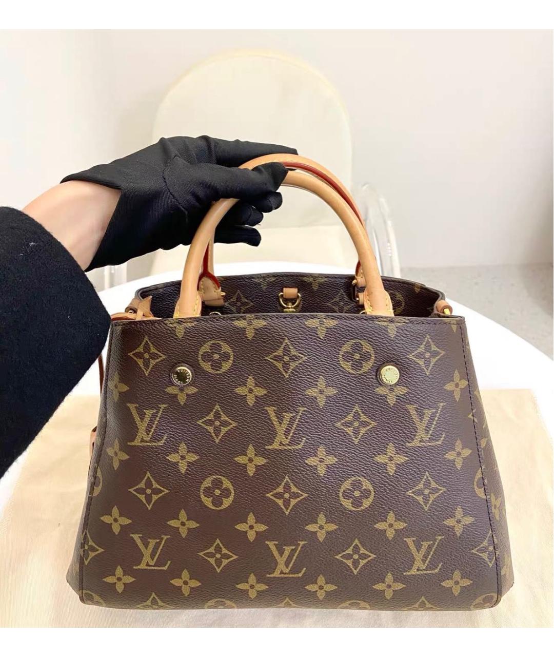 LOUIS VUITTON Коричневая кожаная сумка через плечо, фото 2