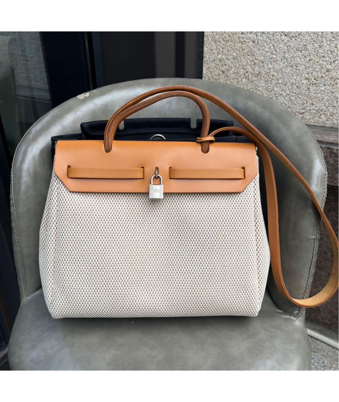 HERMES Коричневая кожаная сумка тоут, фото 2