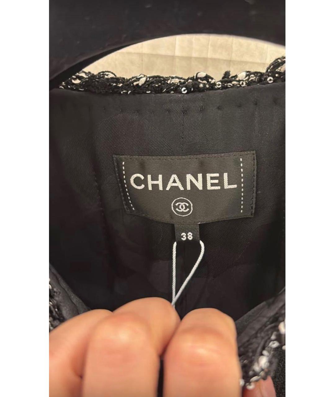 CHANEL Черный шерстяной жакет/пиджак, фото 6