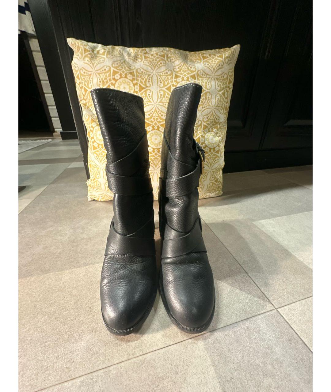 CHLOE Черные кожаные полусапоги, фото 2