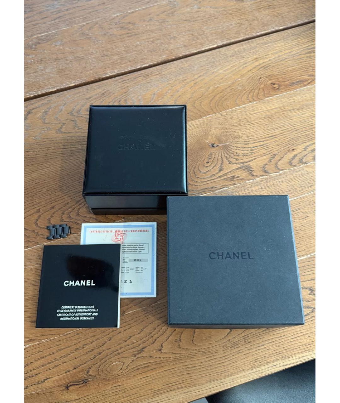 CHANEL Черные керамические часы, фото 4