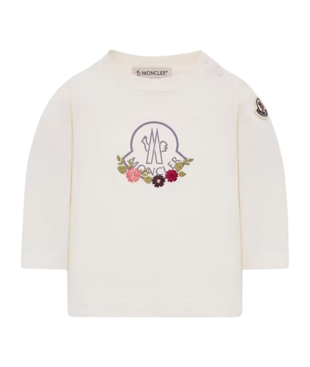 MONCLER KIDS Белый хлопковый футболка / топ, фото 1